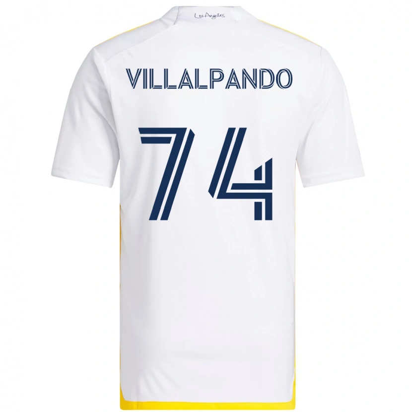 Danxen Homme Maillot Sergio Villalpando #74 Blanc Jaune Tenues Domicile 2025/26 T-Shirt