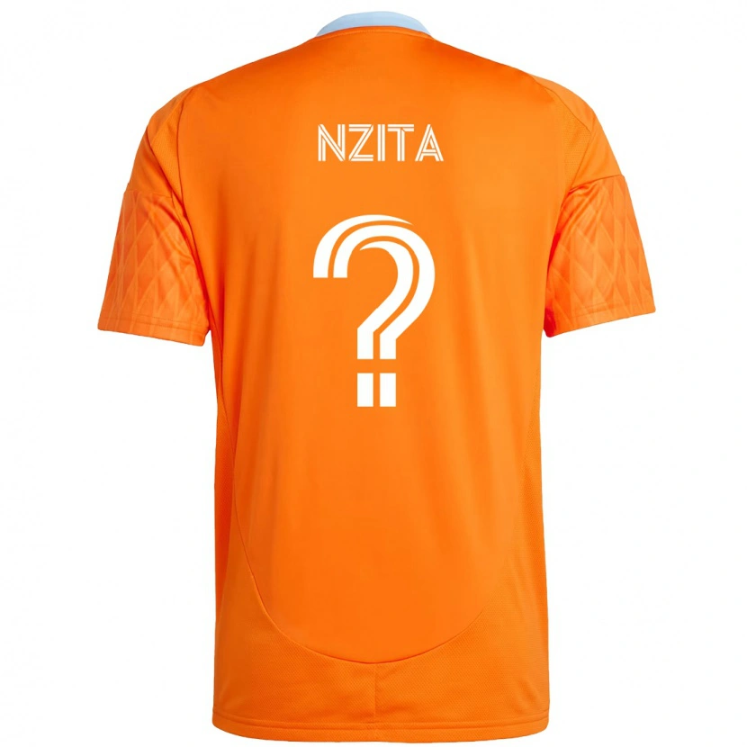 Danxen Homme Maillot Sebastiao Nzita #0 Orange Blanc Tenues Domicile 2025/26 T-Shirt