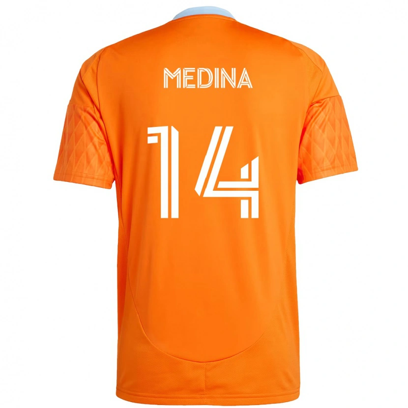Danxen Homme Maillot Jeferson Medina #14 Violet Orange Tenues Domicile 2025/26 T-Shirt