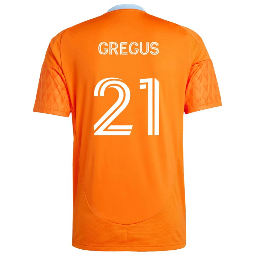 Danxen Homme Maillot Ján Gregus #21 Violet Orange Tenues Domicile 2025/26 T-Shirt