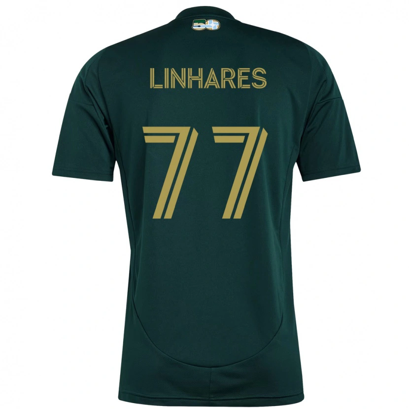 Danxen Homme Maillot Kyle Linhares #77 Beige Vert Tenues Domicile 2025/26 T-Shirt
