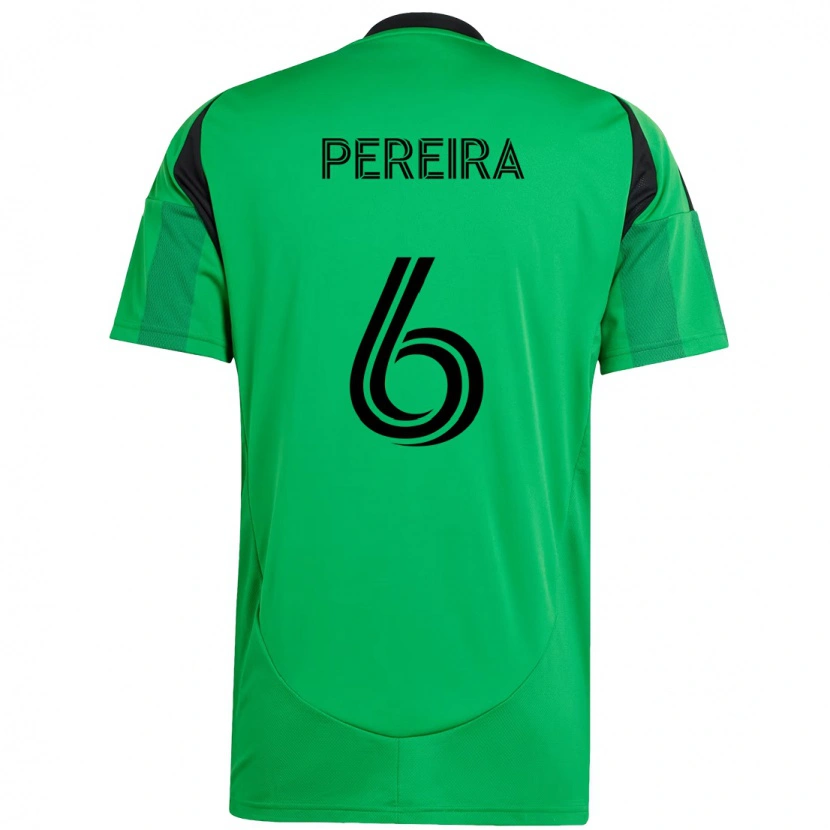 Danxen Homme Maillot Daniel Pereira #6 Vert Noir Tenues Domicile 2025/26 T-Shirt