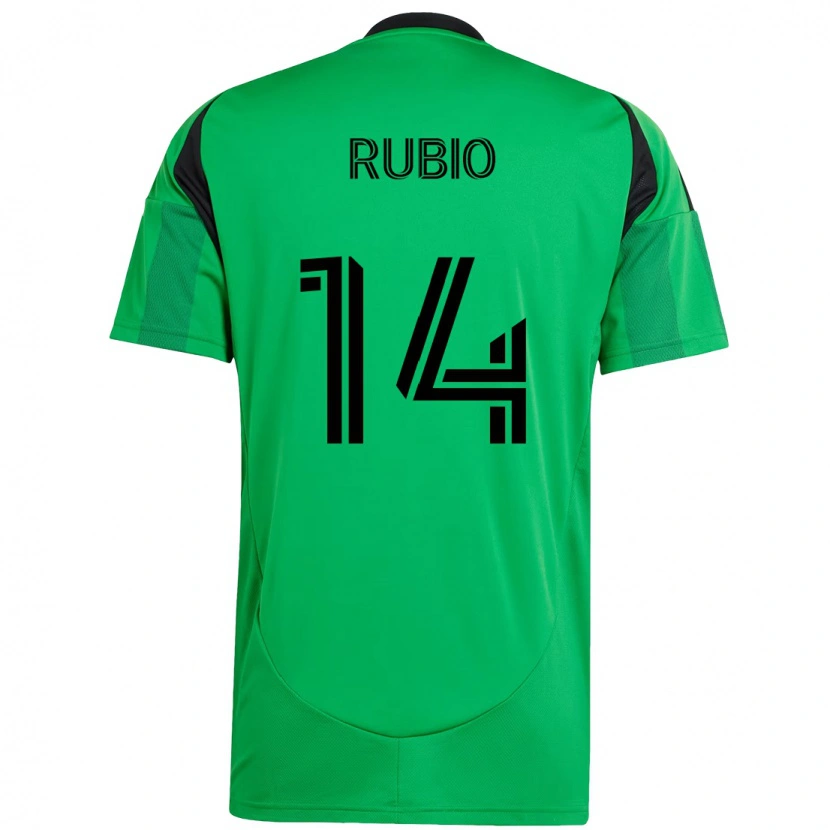Danxen Homme Maillot Diego Rubio #14 Blanc Vert Tenues Domicile 2025/26 T-Shirt