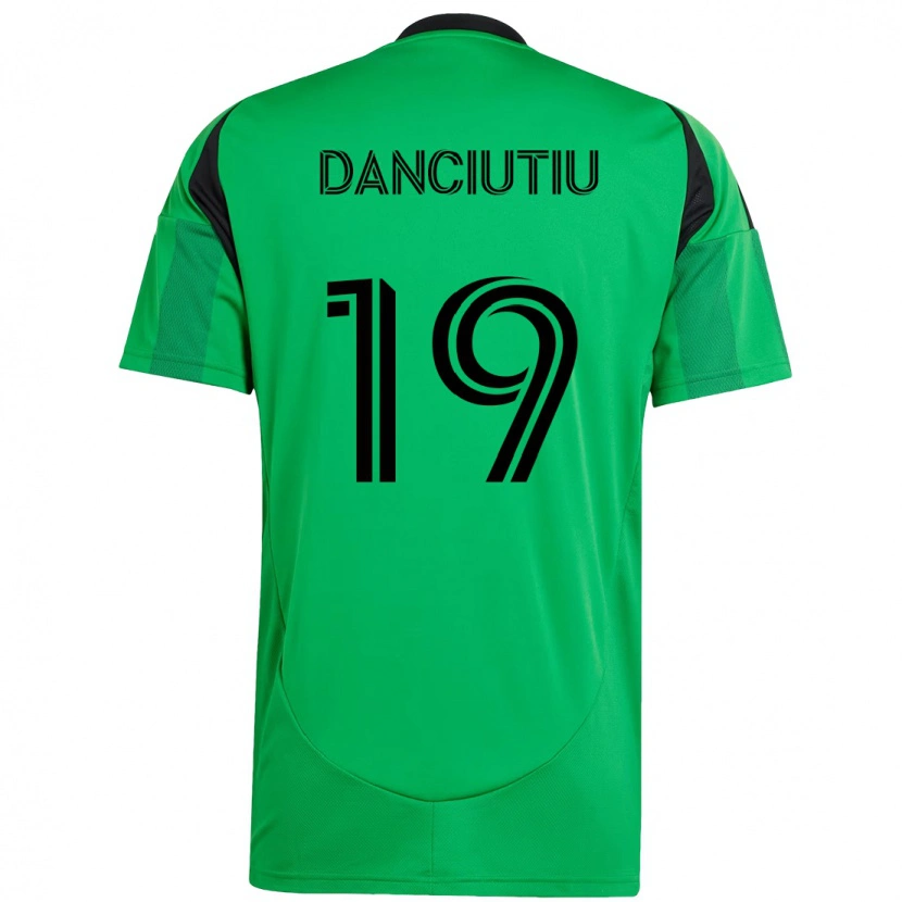 Danxen Homme Maillot Vlad Dănciuțiu #19 Vert Noir Tenues Domicile 2025/26 T-Shirt