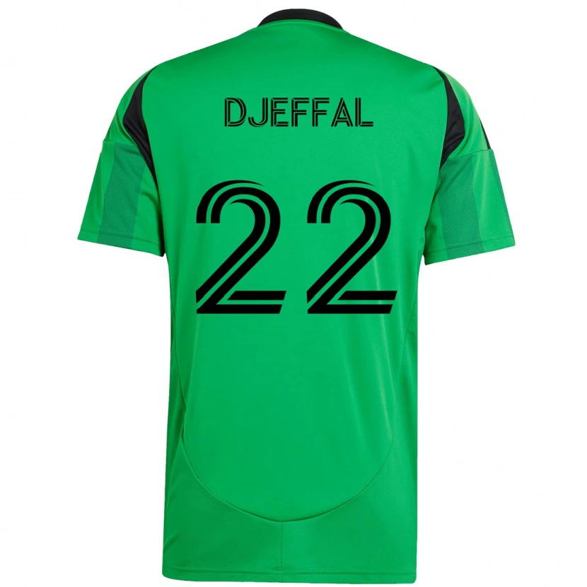 Danxen Homme Maillot Sofiane Djeffal #22 Blanc Vert Tenues Domicile 2025/26 T-Shirt