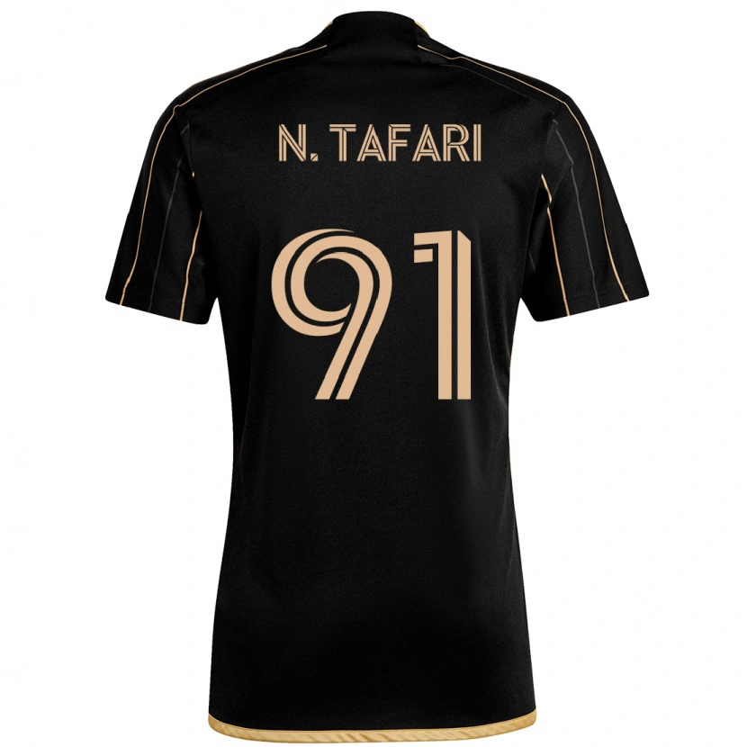 Danxen Homme Maillot Nkosi Tafari #91 Noir Marron Tenues Domicile 2025/26 T-Shirt