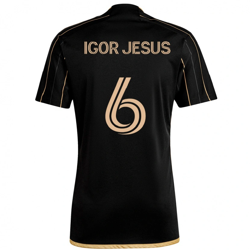 Danxen Homme Maillot Igor Jesus #6 Noir Marron Tenues Domicile 2025/26 T-Shirt