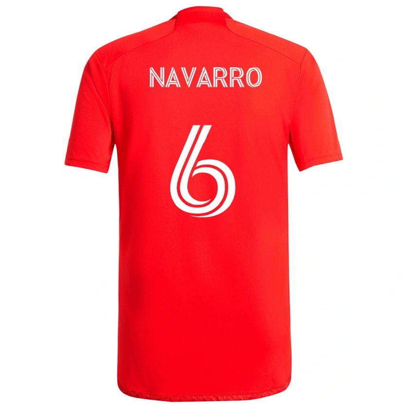 Danxen Homme Maillot Miguel Navarro #6 Rouge Blanc Tenues Domicile 2025/26 T-Shirt