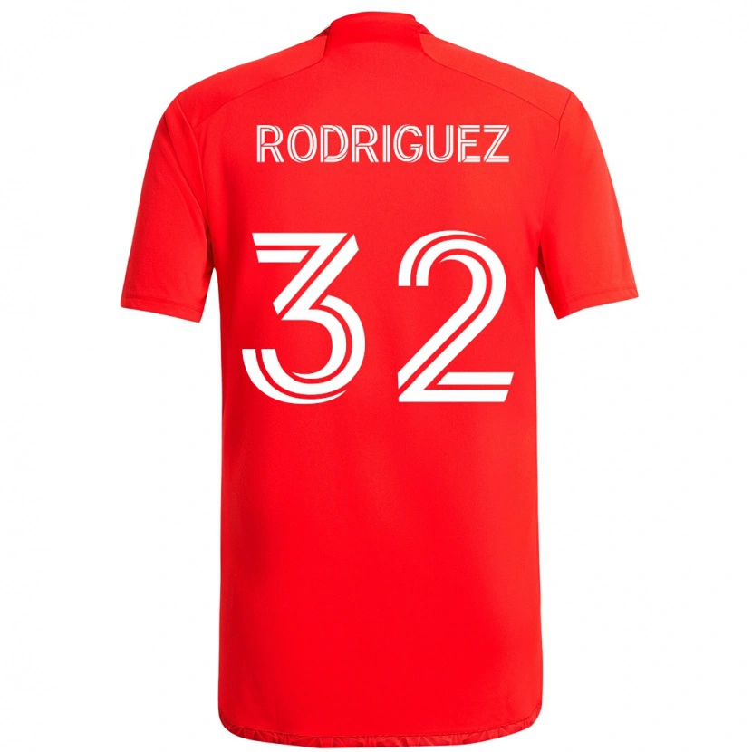 Danxen Homme Maillot Missael Rodríguez #32 Rouge Blanc Tenues Domicile 2025/26 T-Shirt