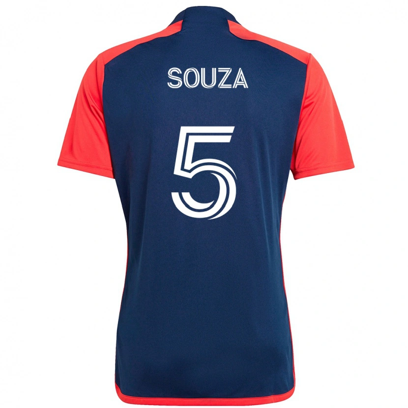 Danxen Homme Maillot Victor Souza #5 Blanc Bleu Tenues Domicile 2025/26 T-Shirt