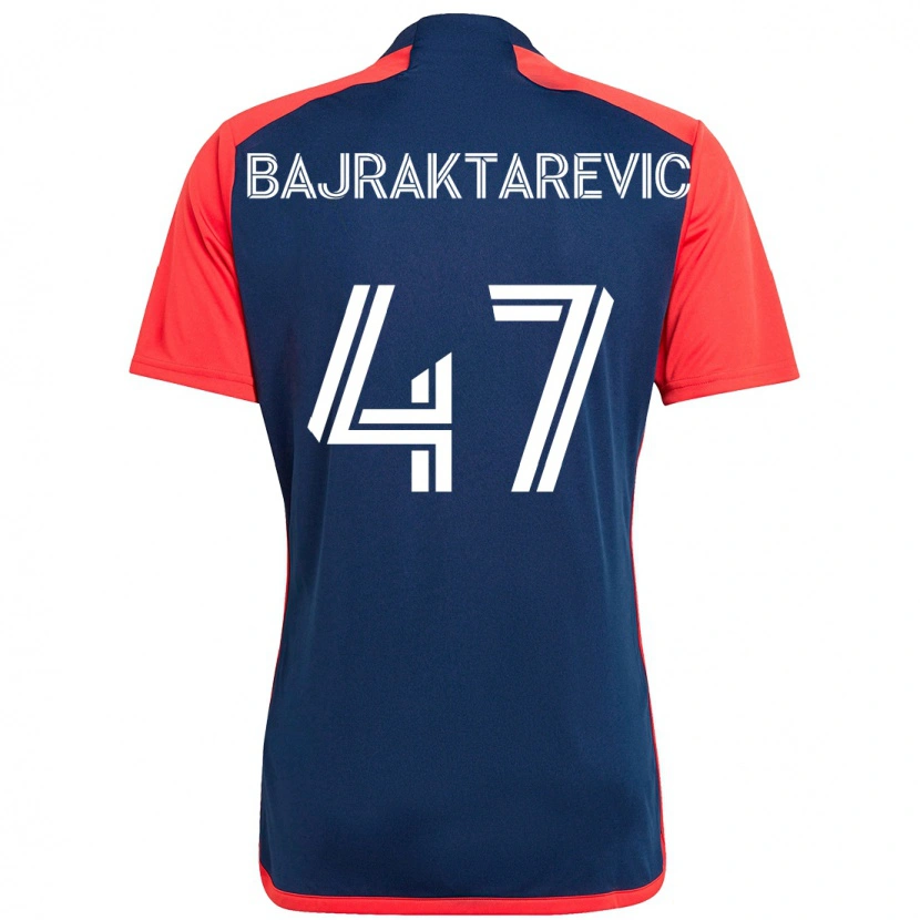 Danxen Homme Maillot Esmir Bajraktarevic #47 Blanc Bleu Tenues Domicile 2025/26 T-Shirt