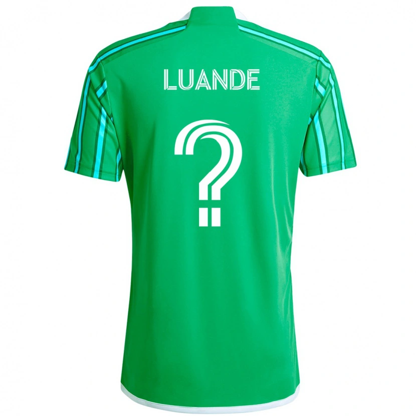 Danxen Homme Maillot Michael Luande #0 Vert Blanc Tenues Domicile 2025/26 T-Shirt
