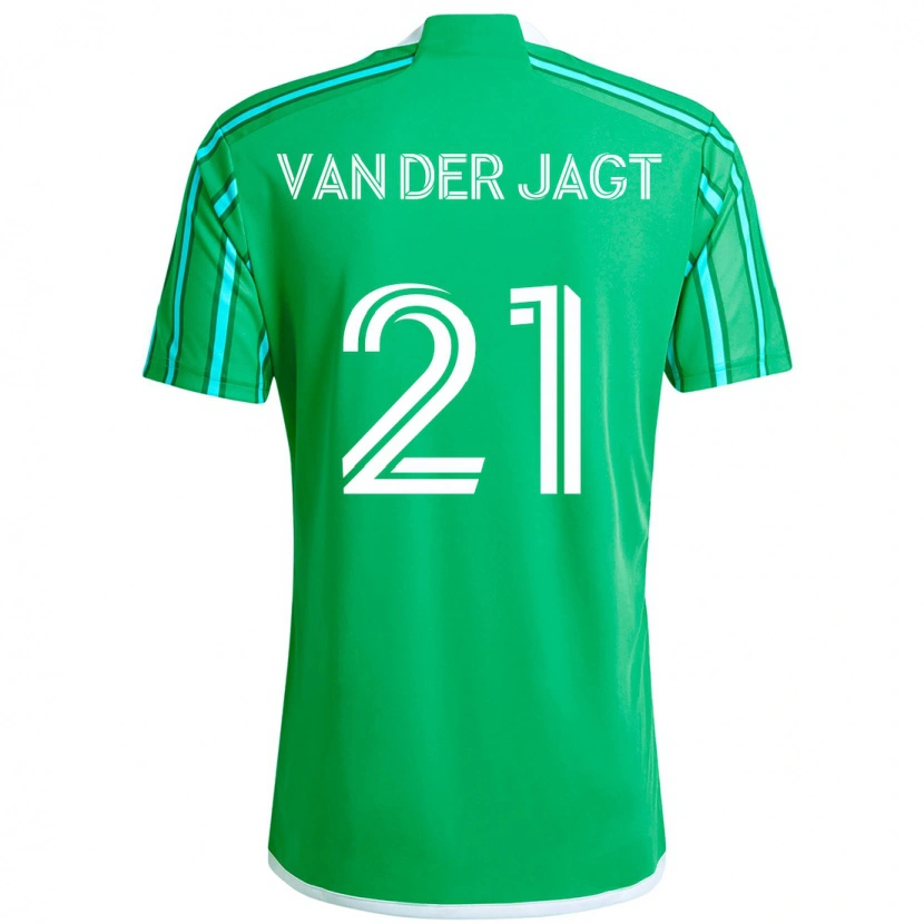 Danxen Homme Maillot Olivia Van Der Jagt #21 Vert Blanc Tenues Domicile 2025/26 T-Shirt