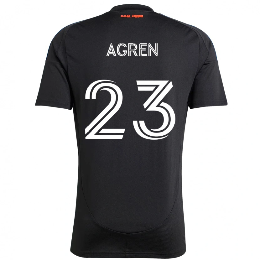 Danxen Homme Maillot Oskar Agren #23 Noir Bleu Foncé Tenues Domicile 2025/26 T-Shirt