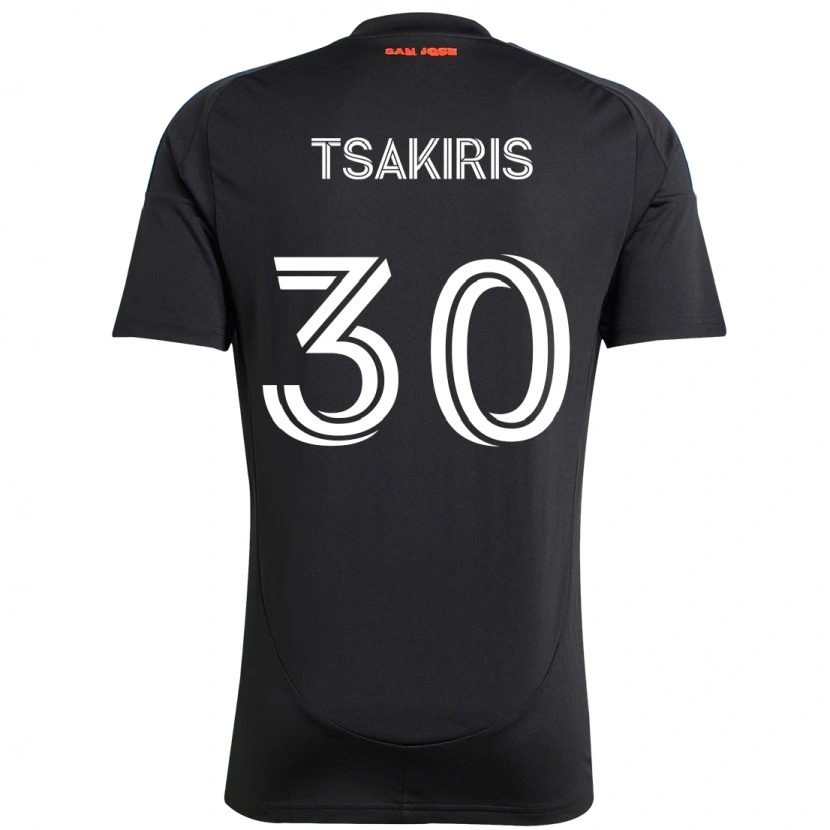Danxen Homme Maillot Niko Tsakiris #30 Noir Bleu Foncé Tenues Domicile 2025/26 T-Shirt