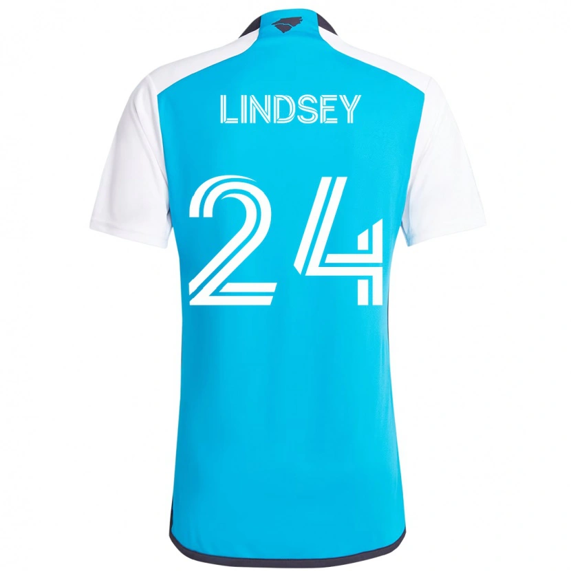 Danxen Homme Maillot Jaylin Lindsey #24 Bleu Ciel Blanc Tenues Domicile 2025/26 T-Shirt