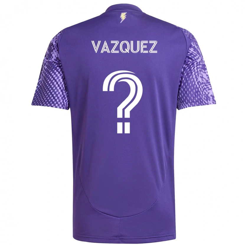 Danxen Homme Maillot Daniel Vazquez #0 Blanc Violet Tenues Domicile 2025/26 T-Shirt