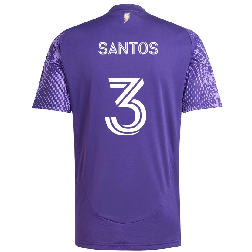 Danxen Homme Maillot Rafael Santos #3 Blanc Violet Tenues Domicile 2025/26 T-Shirt