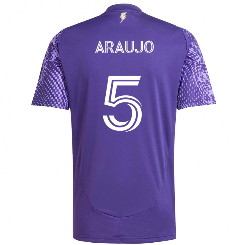 Danxen Homme Maillot César Araújo #5 Blanc Violet Tenues Domicile 2025/26 T-Shirt