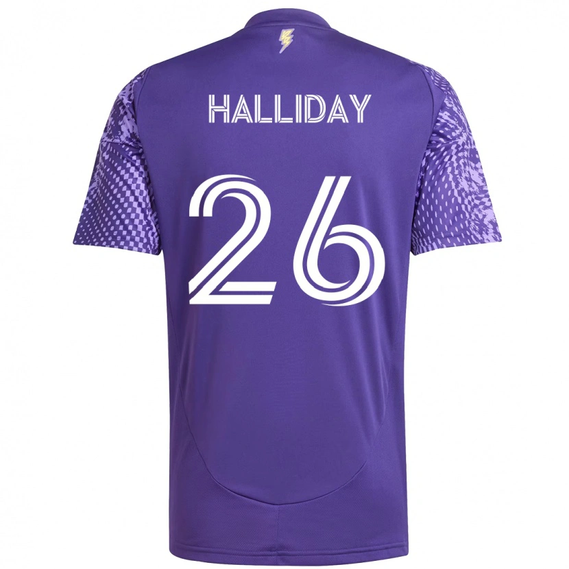 Danxen Homme Maillot Michael Halliday #26 Blanc Violet Tenues Domicile 2025/26 T-Shirt