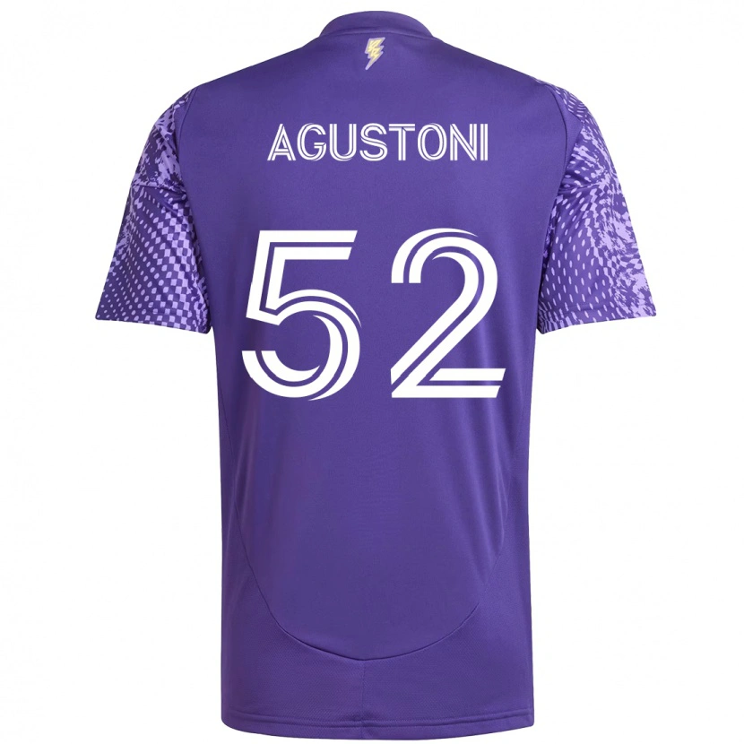 Danxen Homme Maillot Gonzalo Agustoni #52 Blanc Violet Tenues Domicile 2025/26 T-Shirt