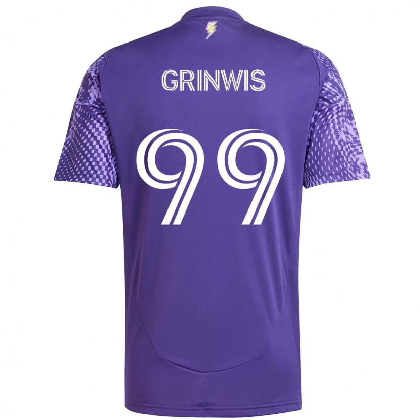Danxen Homme Maillot Adam Grinwis #99 Blanc Violet Tenues Domicile 2025/26 T-Shirt