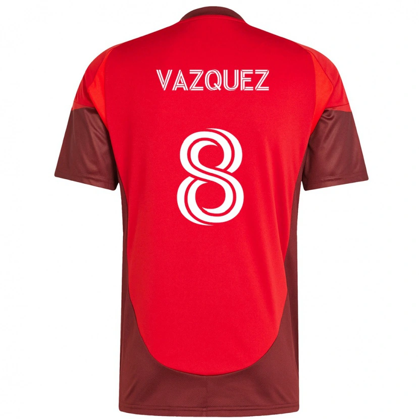 Danxen Homme Maillot Víctor Vázquez #8 Blanc Rouge Tenues Domicile 2025/26 T-Shirt