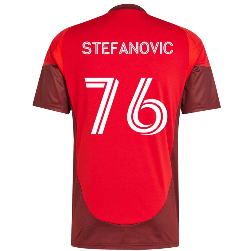 Danxen Homme Maillot Lazar Stefanovic #76 Blanc Rouge Tenues Domicile 2025/26 T-Shirt