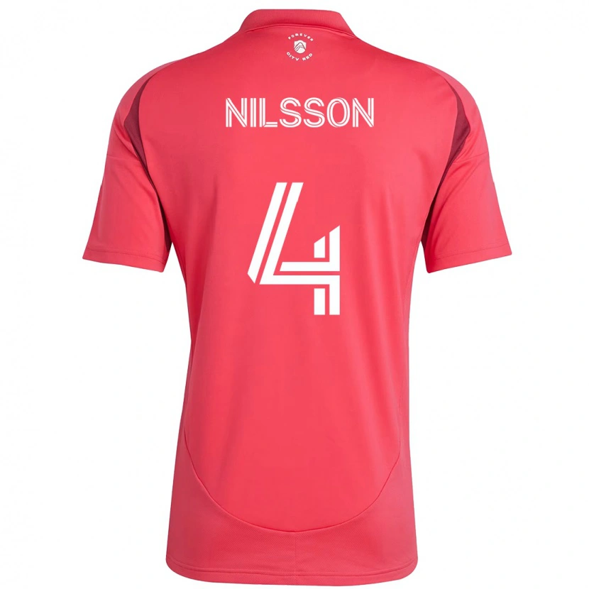 Danxen Homme Maillot Joakim Nilsson #4 Blanc Magenta Tenues Domicile 2025/26 T-Shirt