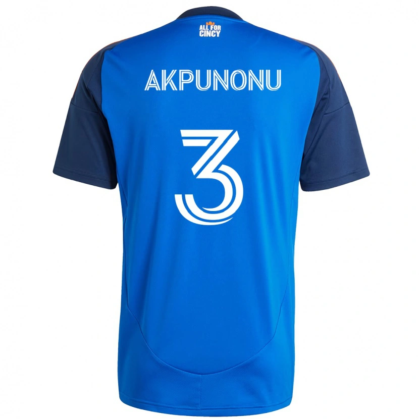 Danxen Homme Maillot Joey Akpunonu #3 Blanc Bleu Orange Tenues Domicile 2025/26 T-Shirt