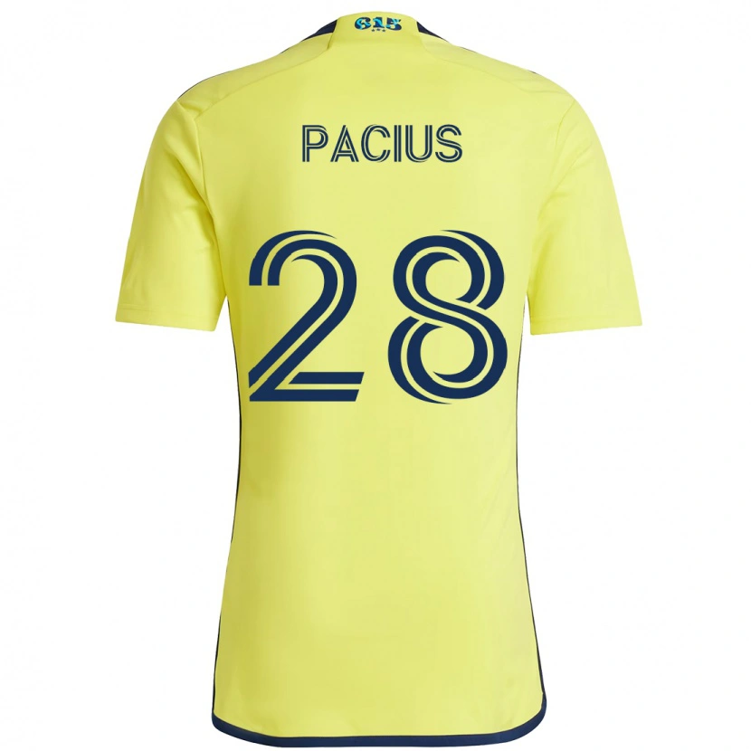 Danxen Homme Maillot Woobens Pacius #28 Jaune Bleu Marine Tenues Domicile 2025/26 T-Shirt