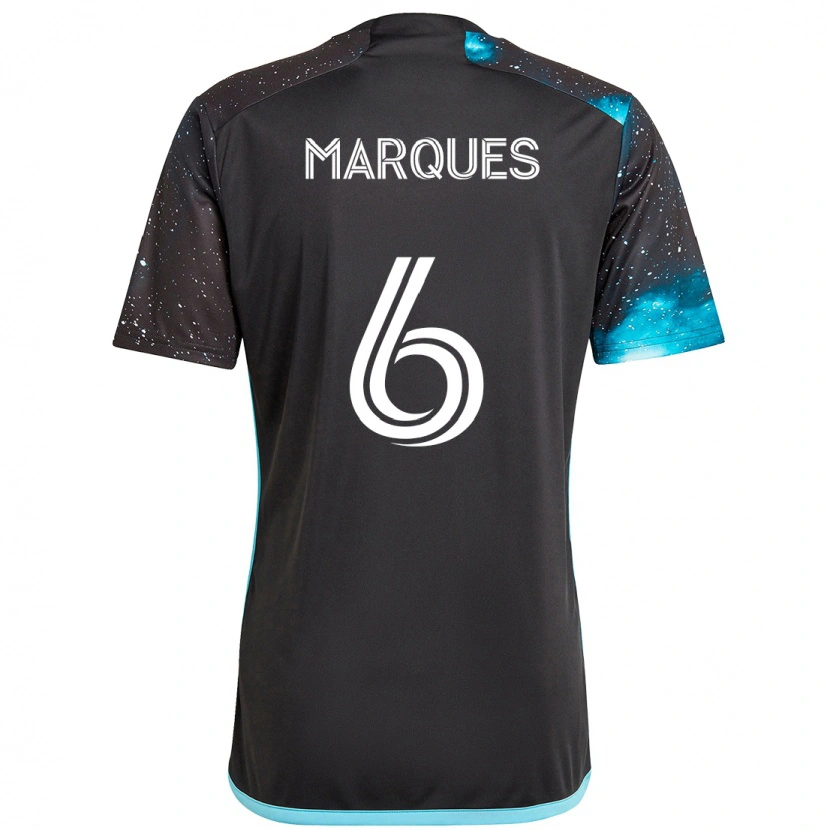 Danxen Homme Maillot Mikael Marqués #6 Noir Bleu Tenues Domicile 2025/26 T-Shirt