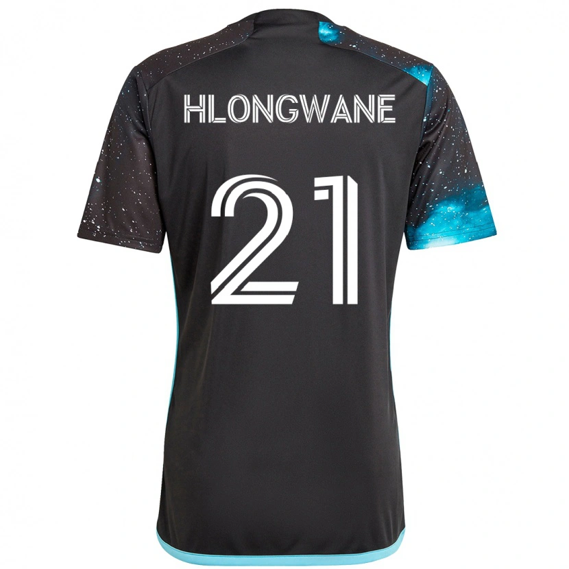 Danxen Homme Maillot Bongokuhle Hlongwane #21 Noir Bleu Tenues Domicile 2025/26 T-Shirt