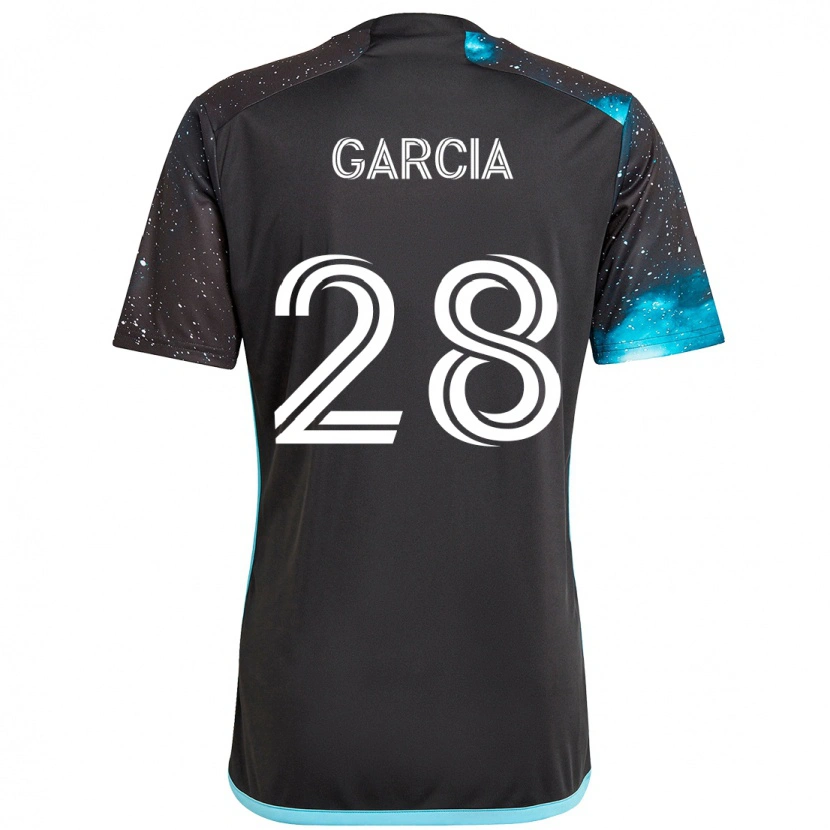 Danxen Homme Maillot Mender García #28 Noir Bleu Tenues Domicile 2025/26 T-Shirt