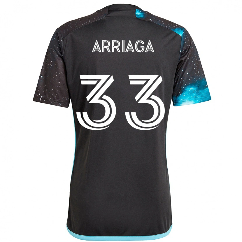 Danxen Homme Maillot Kervin Arriaga #33 Noir Bleu Tenues Domicile 2025/26 T-Shirt