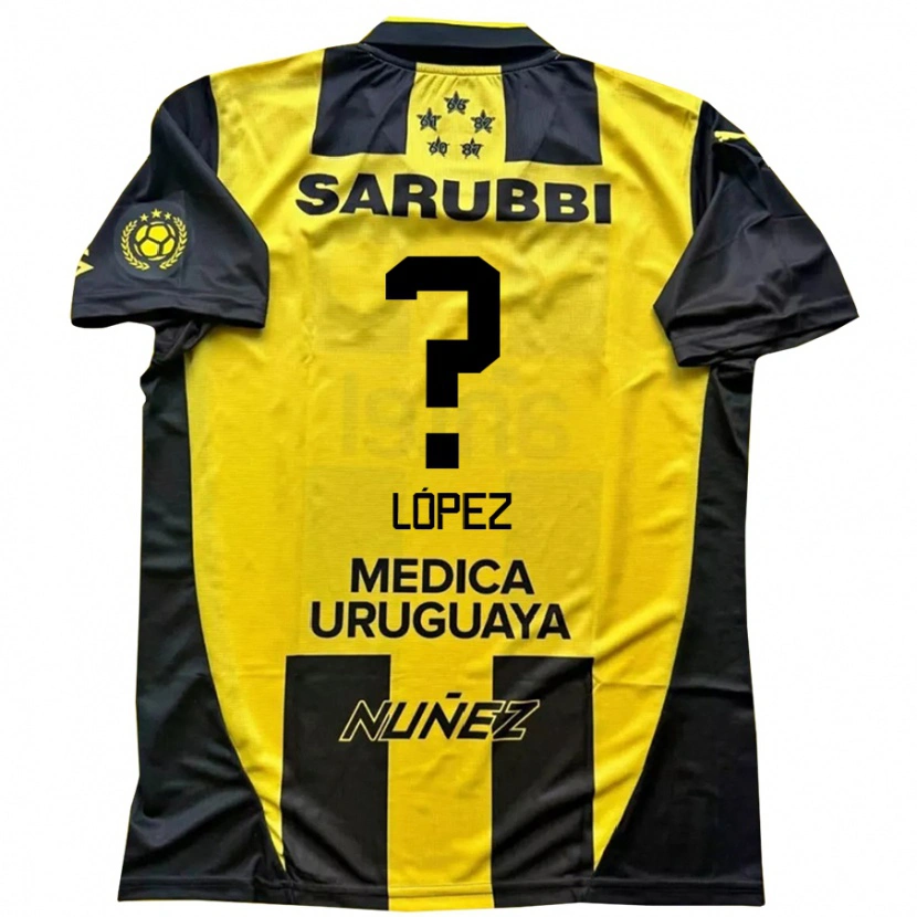 Danxen Homme Maillot Ignacio López #0 Noir Jaune Tenues Domicile 2025/26 T-Shirt