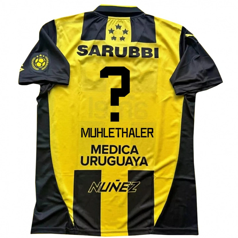 Danxen Homme Maillot Stiven Muhlethaler #0 Noir Jaune Tenues Domicile 2025/26 T-Shirt