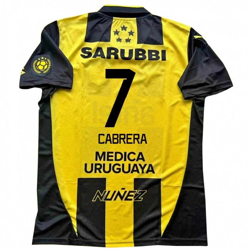 Danxen Homme Maillot Javier Cabrera #7 Noir Jaune Tenues Domicile 2025/26 T-Shirt