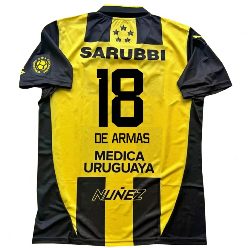 Danxen Homme Maillot Nahuel De Armas #18 Noir Jaune Tenues Domicile 2025/26 T-Shirt