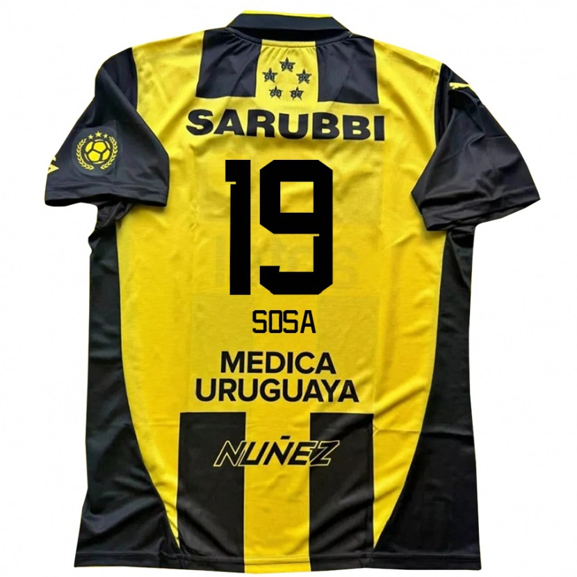 Danxen Homme Maillot Diego Sosa #19 Noir Jaune Tenues Domicile 2025/26 T-Shirt
