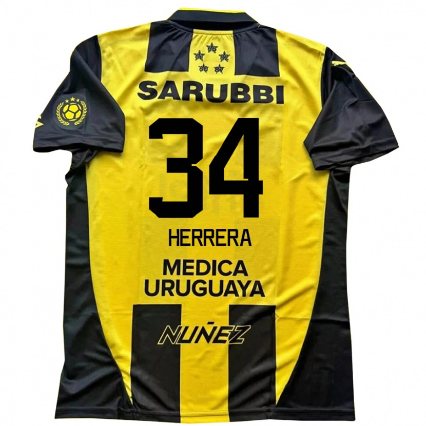 Danxen Homme Maillot Nahuel Herrera #34 Noir Jaune Tenues Domicile 2025/26 T-Shirt