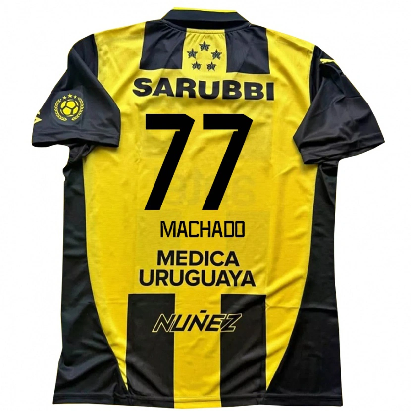 Danxen Homme Maillot Alexander Machado #77 Jaune Noir Tenues Domicile 2025/26 T-Shirt
