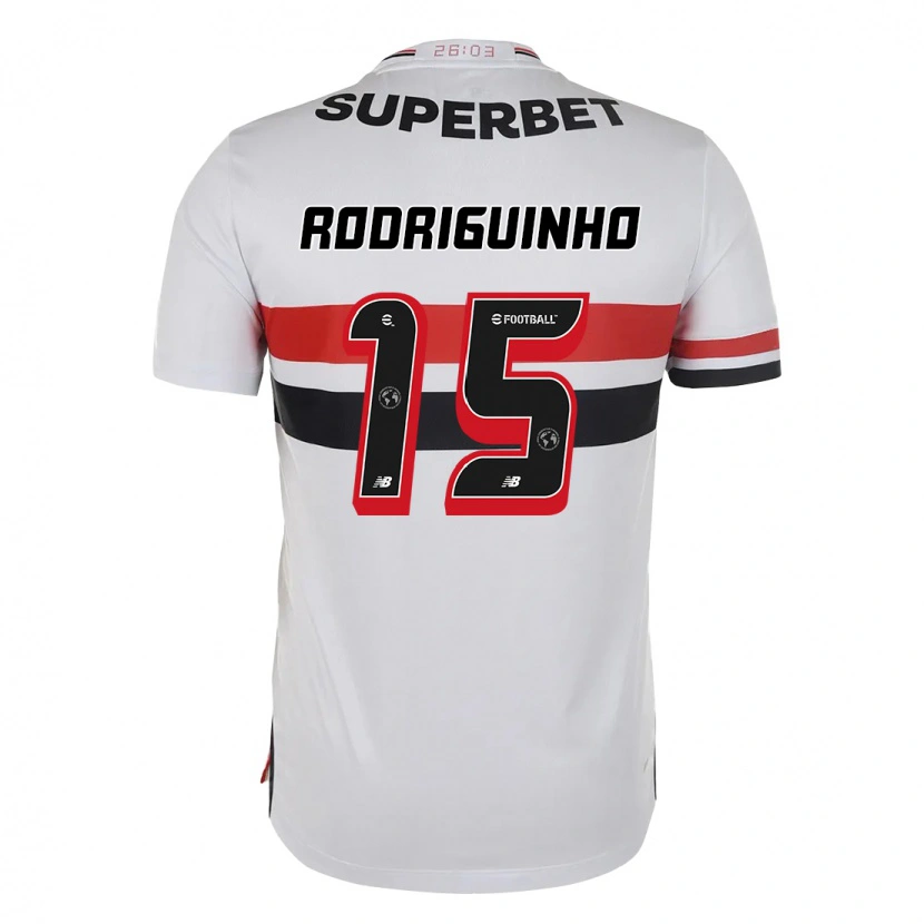 Danxen Homme Maillot Rodriguinho #15 Rouge Noir Blanc Tenues Domicile 2025/26 T-Shirt