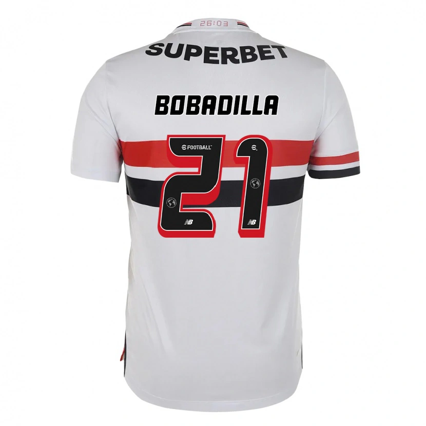 Danxen Homme Maillot Damián Bobadilla #21 Rouge Noir Blanc Tenues Domicile 2025/26 T-Shirt