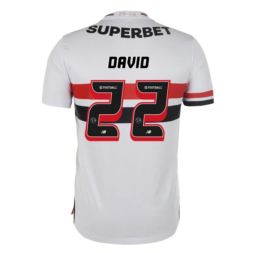 Danxen Homme Maillot David #22 Rouge Noir Blanc Tenues Domicile 2025/26 T-Shirt