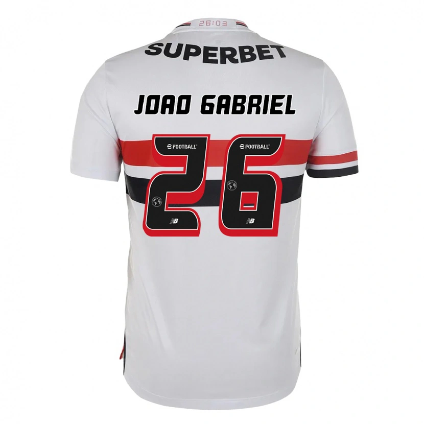 Danxen Homme Maillot João Gabriel #26 Rouge Noir Blanc Tenues Domicile 2025/26 T-Shirt