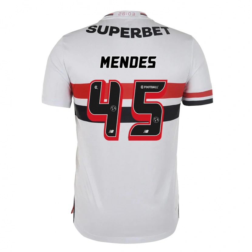 Danxen Homme Maillot Nathan Mendes #45 Rouge Noir Blanc Tenues Domicile 2025/26 T-Shirt