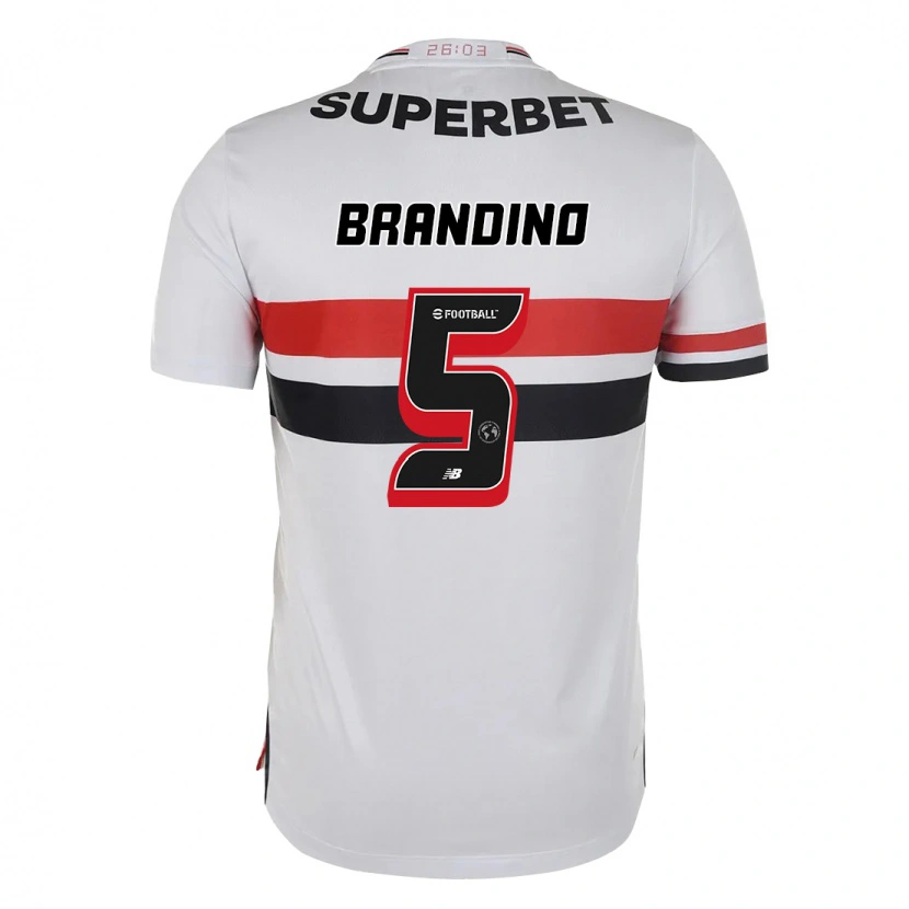 Danxen Homme Maillot Kika Brandino #5 Rouge Noir Blanc Tenues Domicile 2025/26 T-Shirt