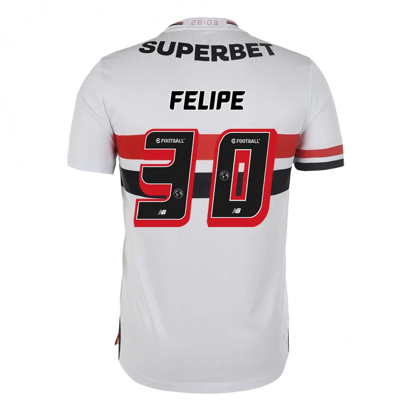 Danxen Homme Maillot Everton Felipe #30 Rouge Noir Blanc Tenues Domicile 2025/26 T-Shirt