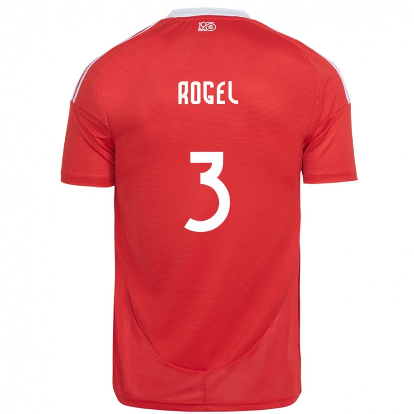 Danxen Homme Maillot Agustín Rogel #3 Rouge Blanc Tenues Domicile 2025/26 T-Shirt